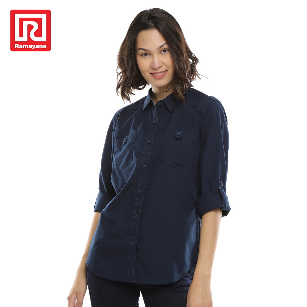 Ramayana - JJ Jeans Kemeja Wanita Basic Saku Skoder 71297R Na 2