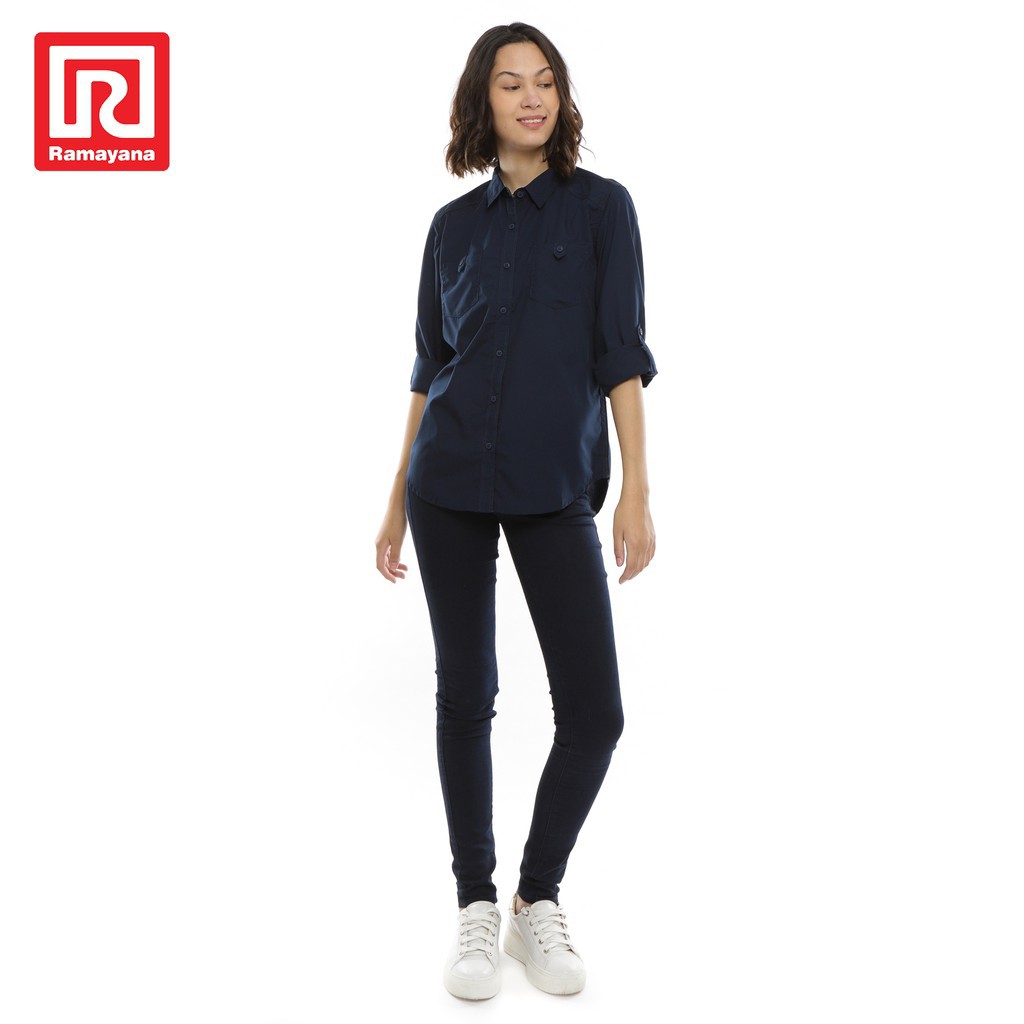 Ramayana - JJ Jeans Kemeja Wanita Basic Saku Skoder 71297R Na 4