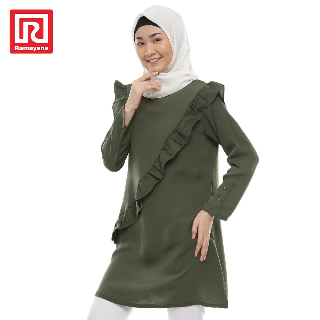 Ramayana - JJ Jeans tunik wanita Kombinasi Ruffle D70431791 2