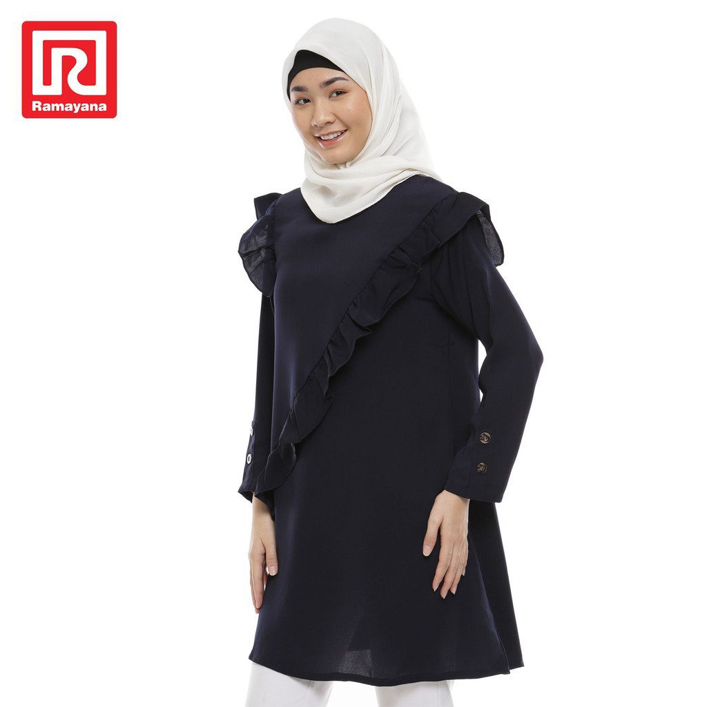 Ramayana - JJ Jeans tunik wanita Kombinasi Ruffle D70431791 4