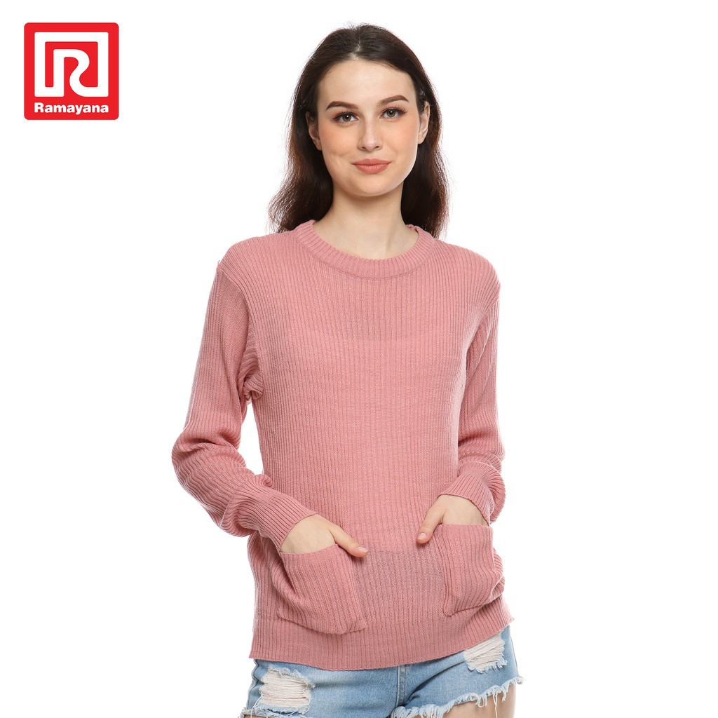 Ramayana - Pink By JJ Sweater Wanita Rajut Pocky