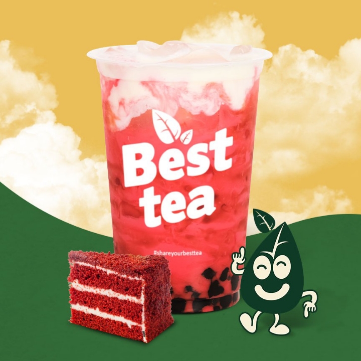 Red Velvet Boba Cheese Minuman