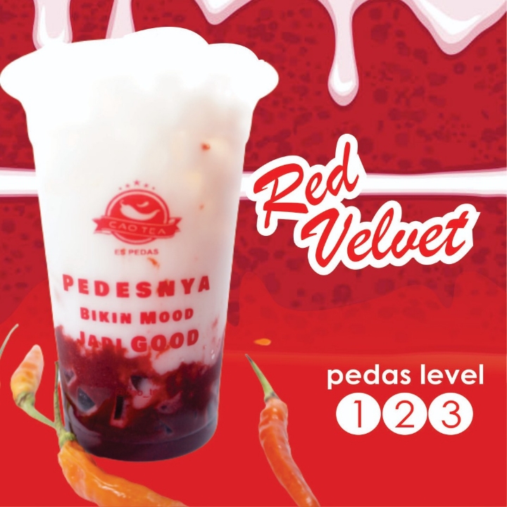 Es Pedas Red Velvet Level Sedang