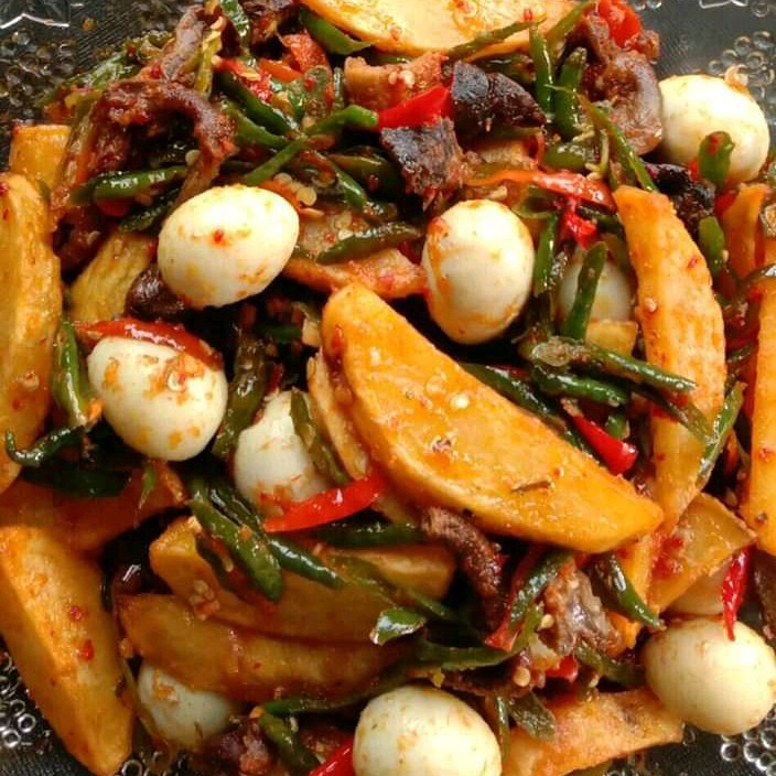 Rempelo Telur Puyuh Kentang Cabe Rajang