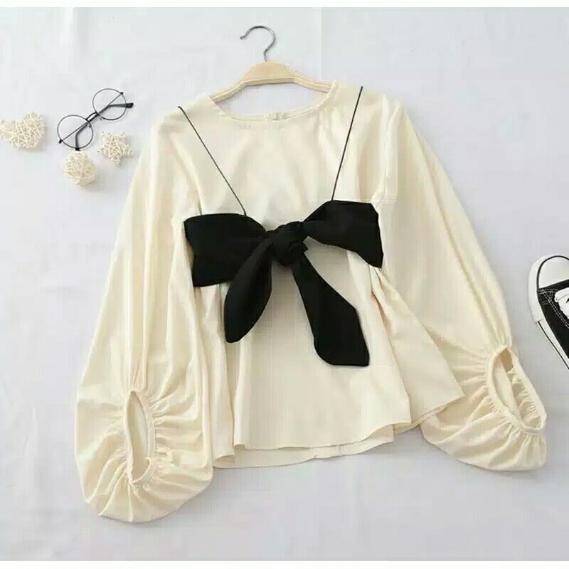 Ribbon blouse - atasan wanita - blouse wanita - pakaian wanita - blous 3