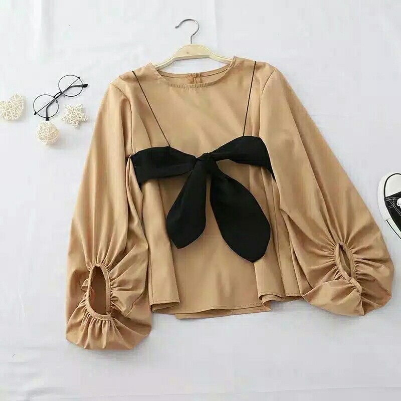 Ribbon blouse - atasan wanita - blouse wanita - pakaian wanita - blous 4