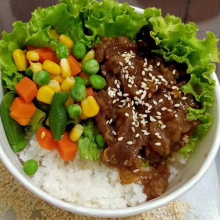 Makanan Rice Bowl Beef Teriyaki