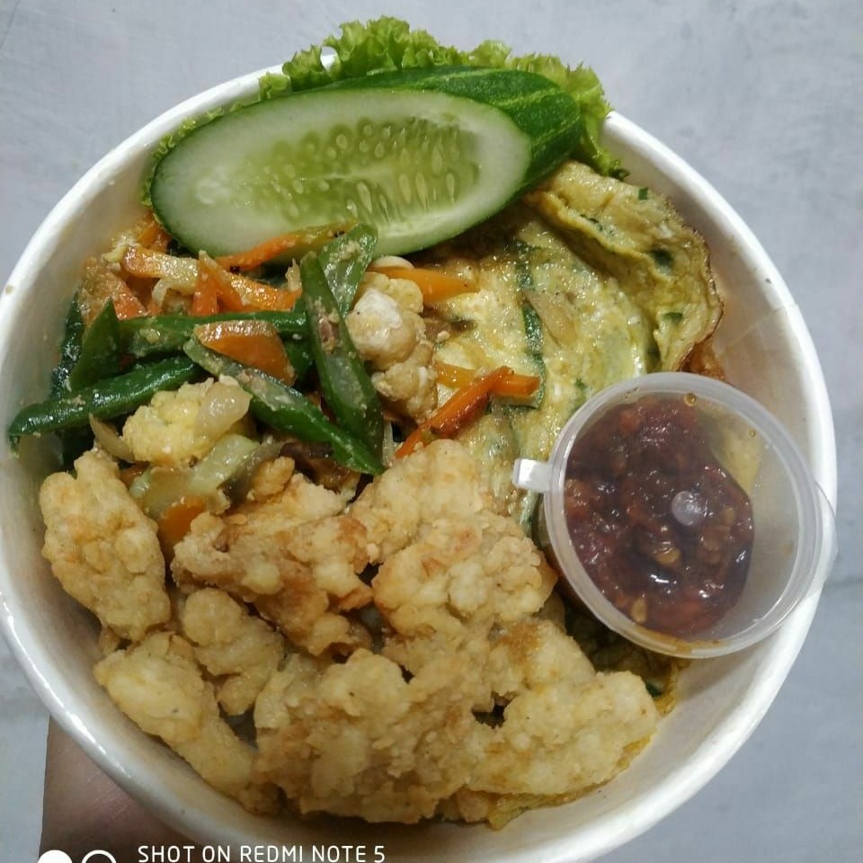 Rice Bowl Telur Dadar Jamur