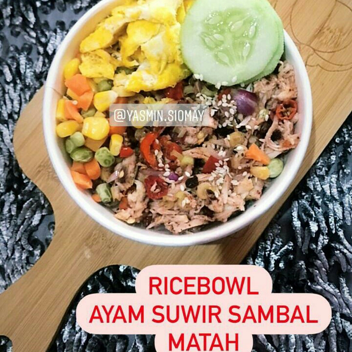 Ricebowl ayam suwir sambal matah