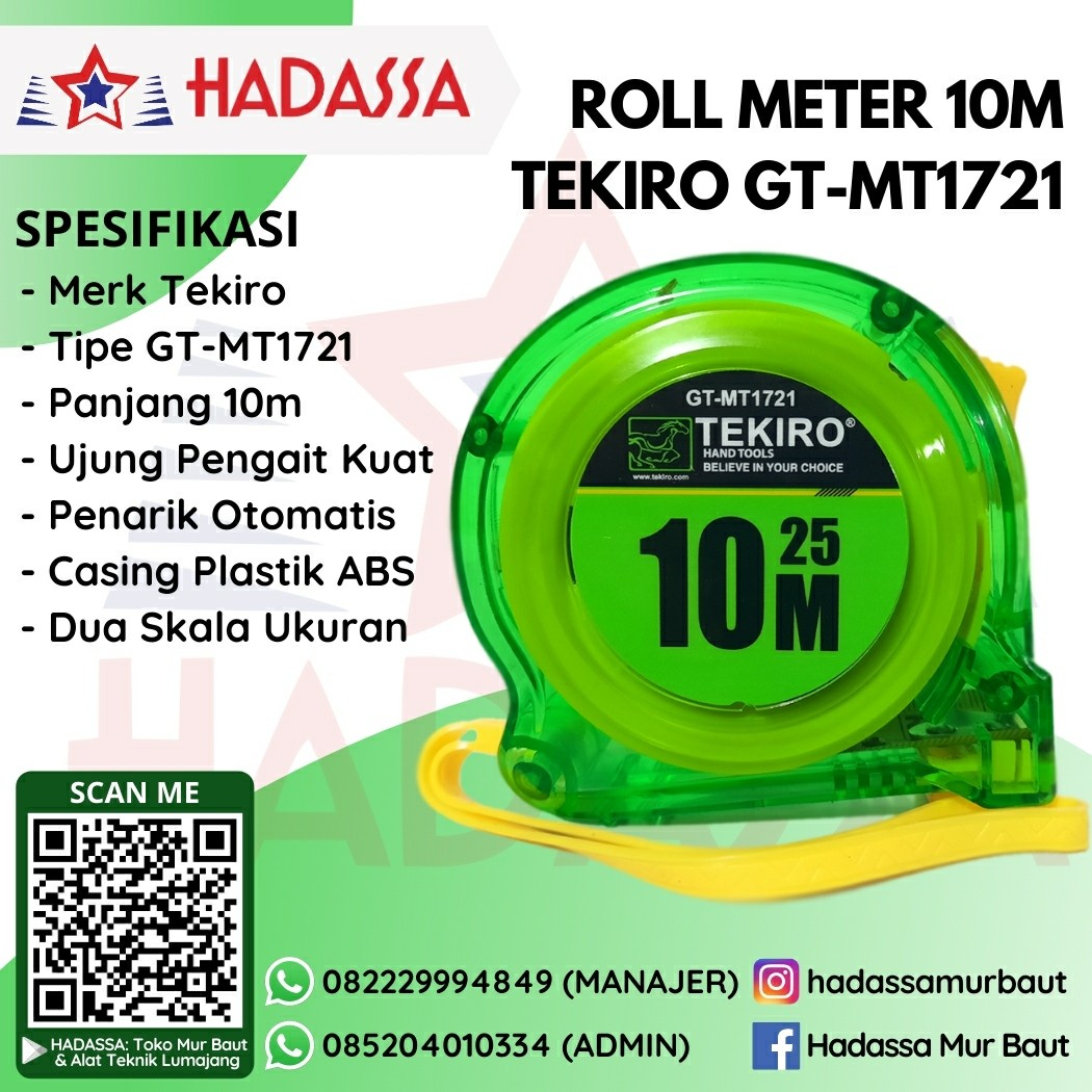 Roll Meter 10m Tekiro GT-MT1721