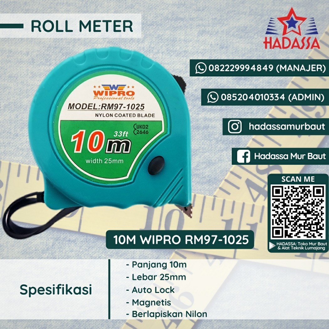 Roll Meter 10m Wipro RM97-1025