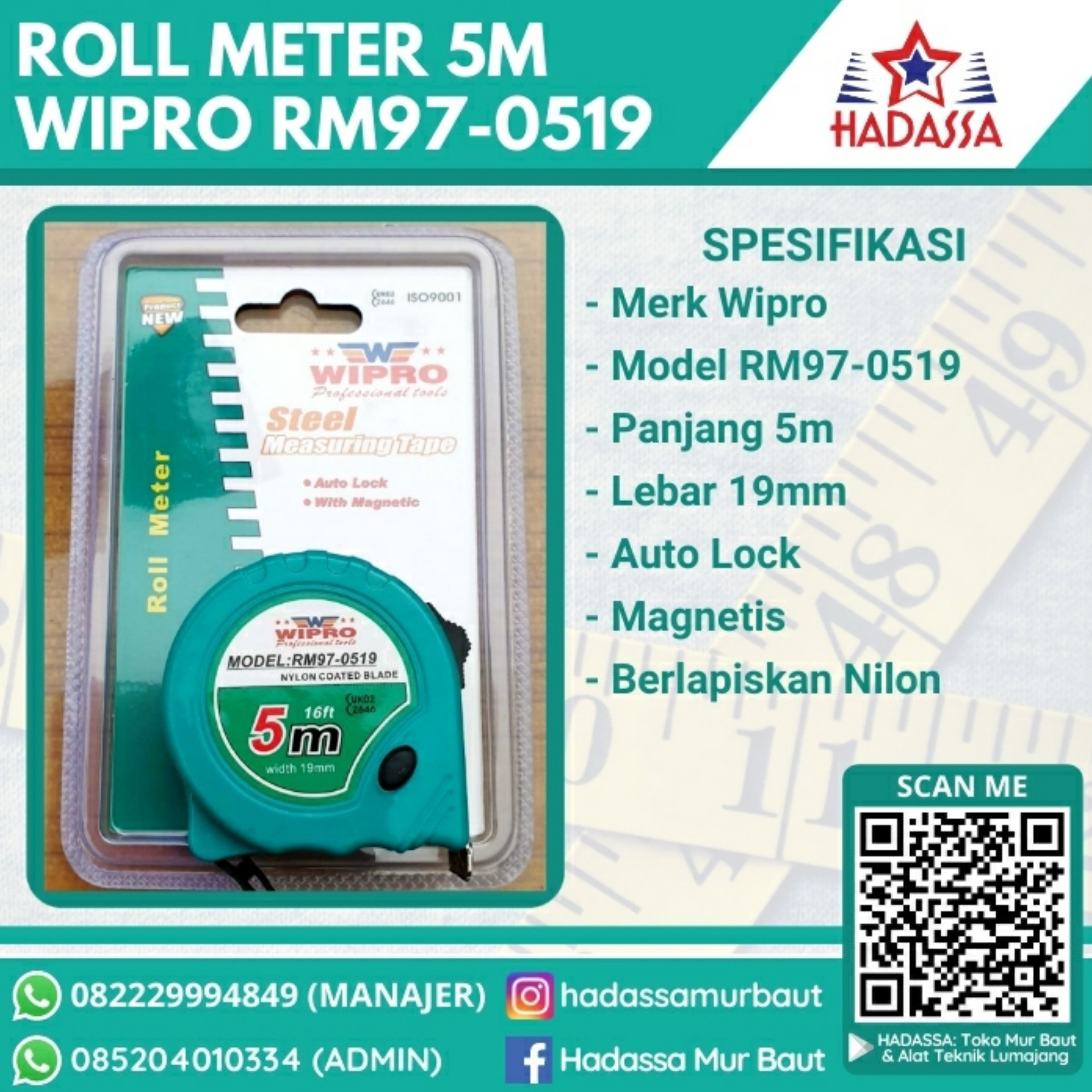 Roll Meter 5m Wipro RM97-0519