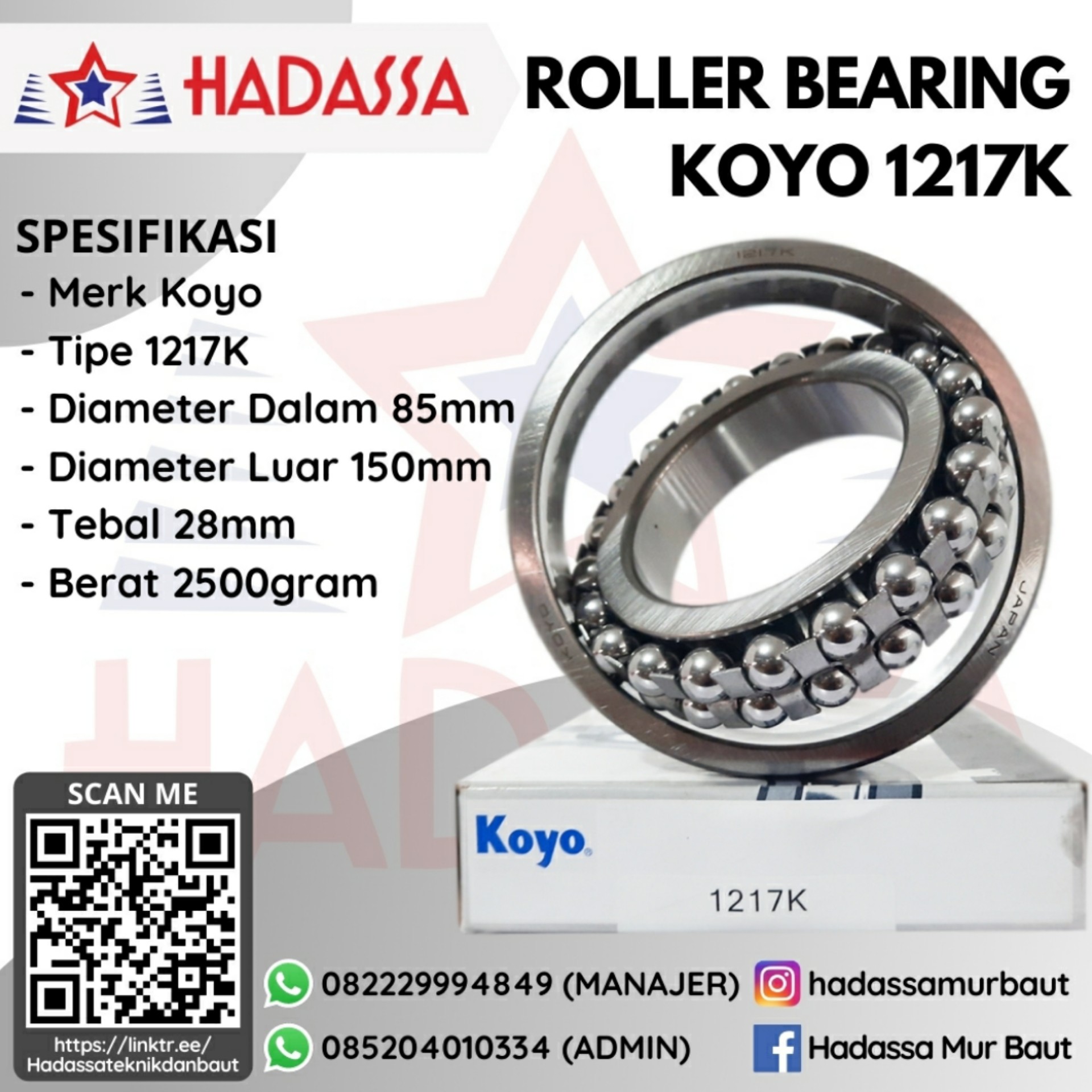 Roller Bearing Koyo 1217K