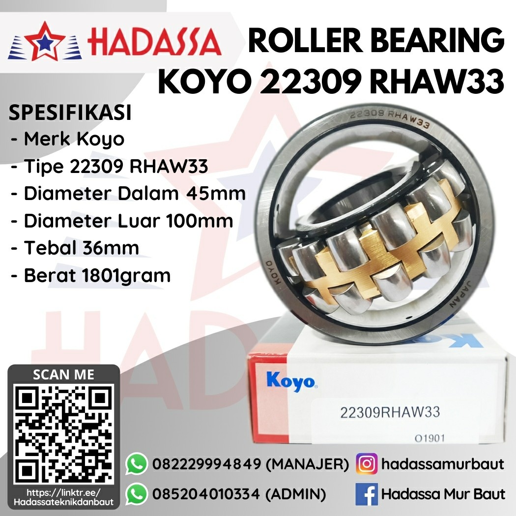 Roller Bearing Koyo 22309 RHAW33