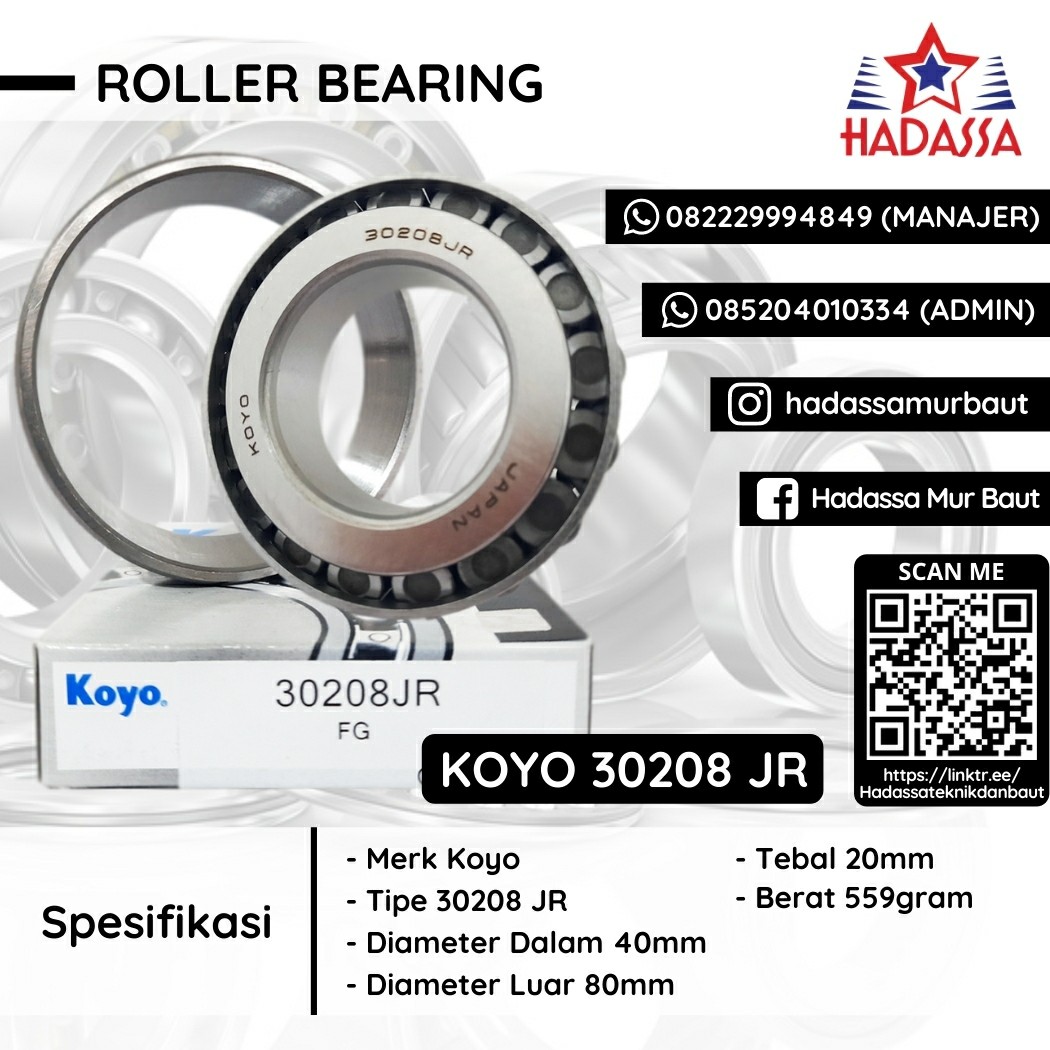 Roller Bearing Koyo 30208 JR