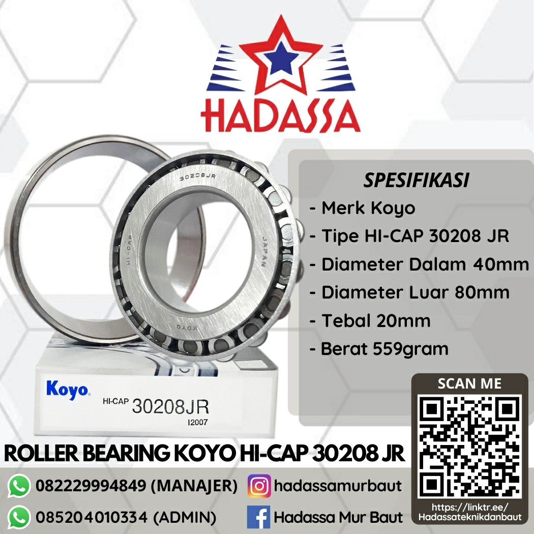 Roller Bearing Koyo HI-CAP 30208 JR