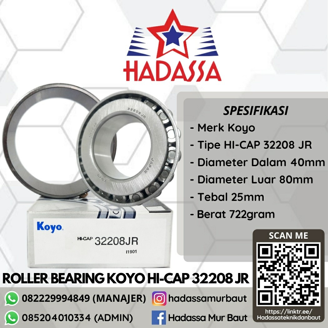 Roller Bearing Koyo HI-CAP 32208 JR