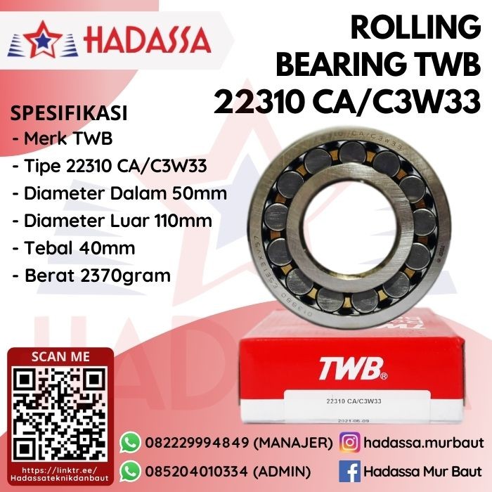 Rolling Bearing TWB 22310 CAperC3W33