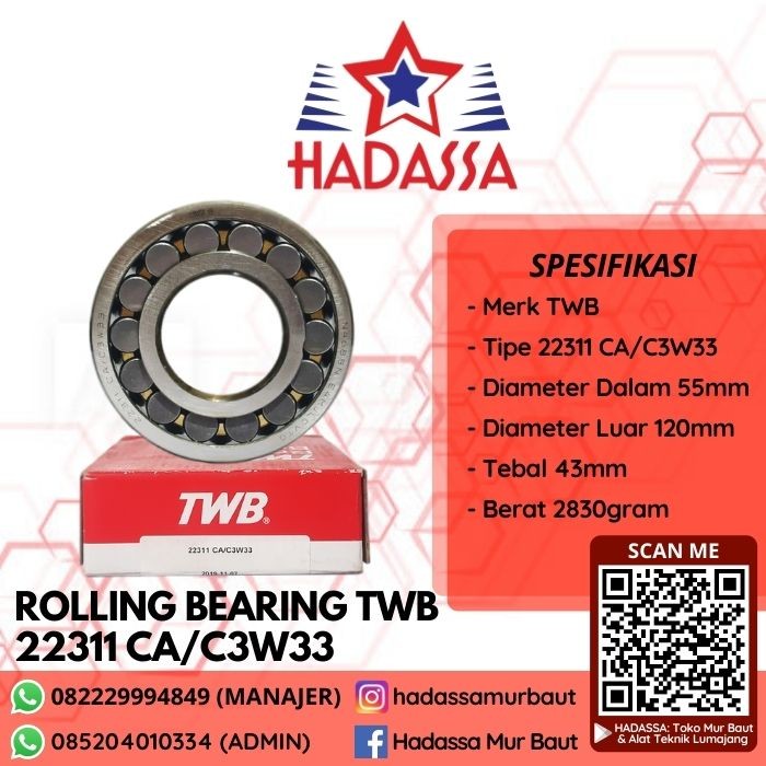 Rolling Bearing TWB 22311 CAperC3W33