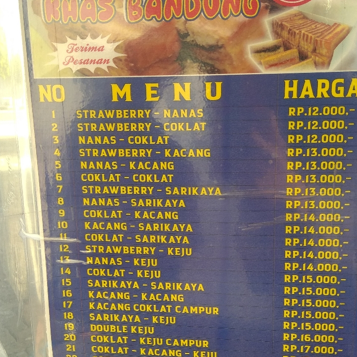 Roti Bakar Coklat Keju 