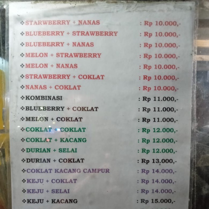 Roti Bakar Kombinasi