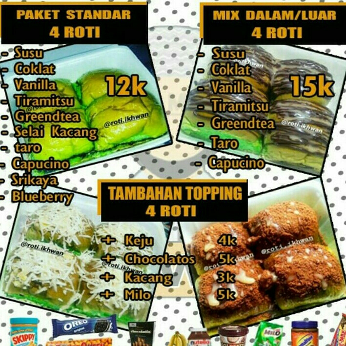 Roti Kukus  Mini 4 Roti Mix Luar Dalam 