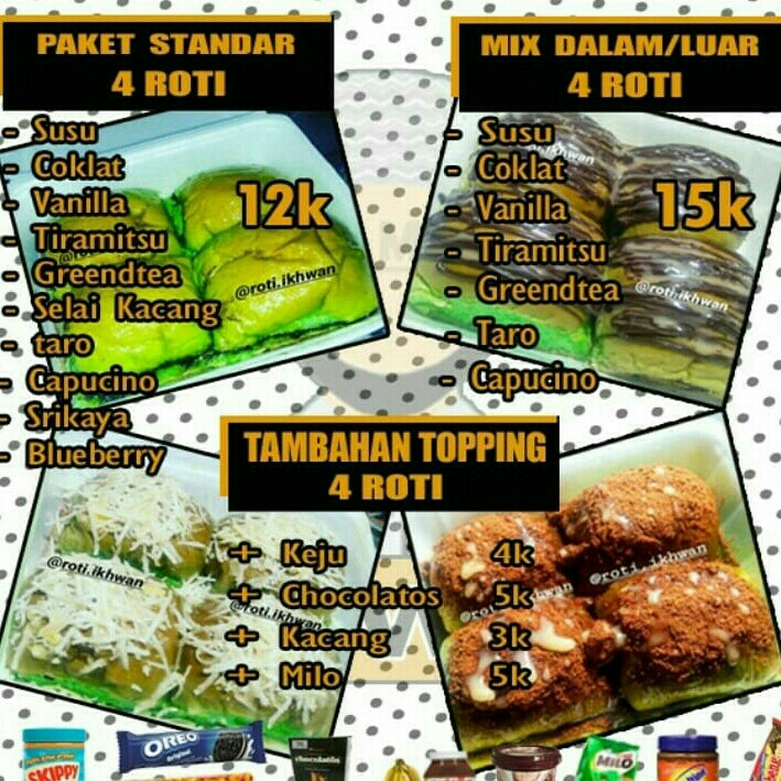 Roti Kukus Mini 4 Roti  Menu STANDAR