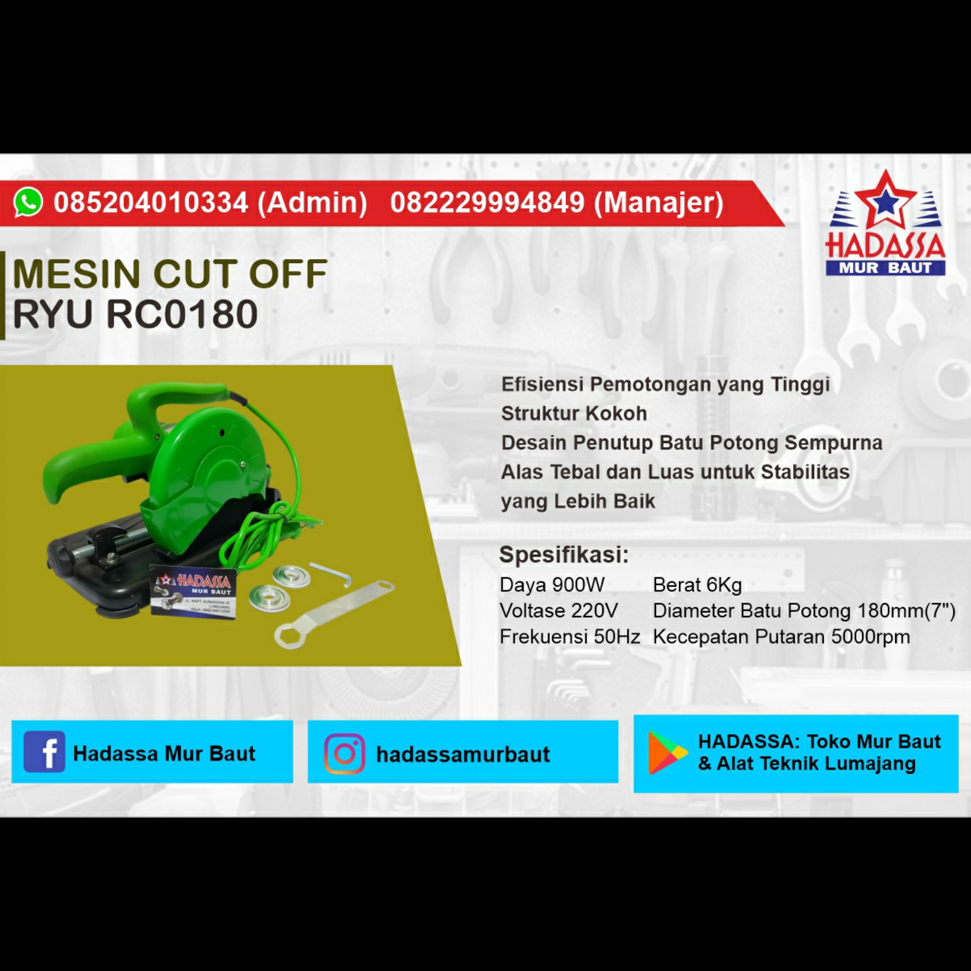 Mesin Cut Off Ryu RC0180