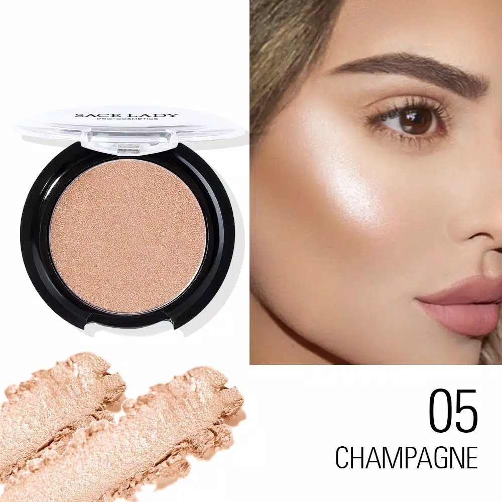 SACE LADY Baked Highlighter Powder Shimmer Smooth Face Makeup Cosmetic 2