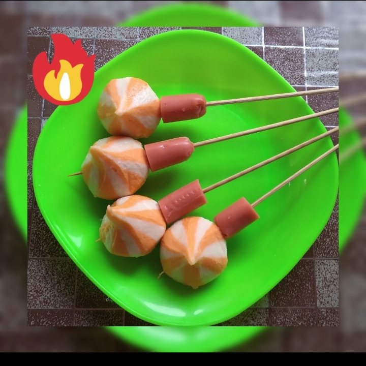 SATE IKAN DUMPLING ISI AYAM DAN SOSIS