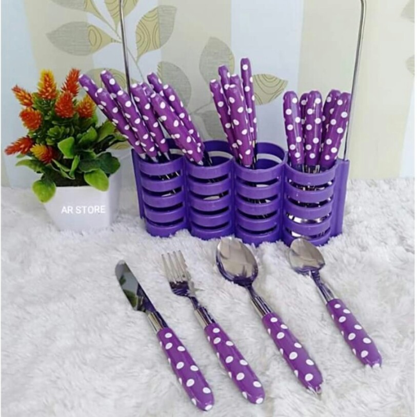 SENDOK SET POLKADOT ISI 24 PCS 2