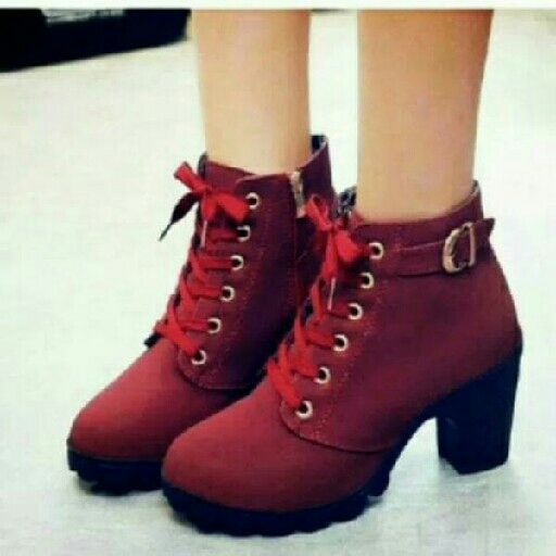 SEPATU Boot Ziper Maroon