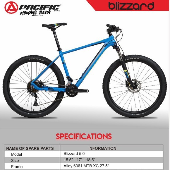 SEPEDA PACIFIC-275 MTB PC BLIZZARD 50 MERK PACIFIC PER UNIT