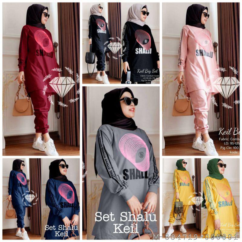 SET PAKAIAN WANITA SETELAN SHALUAL CASUAL