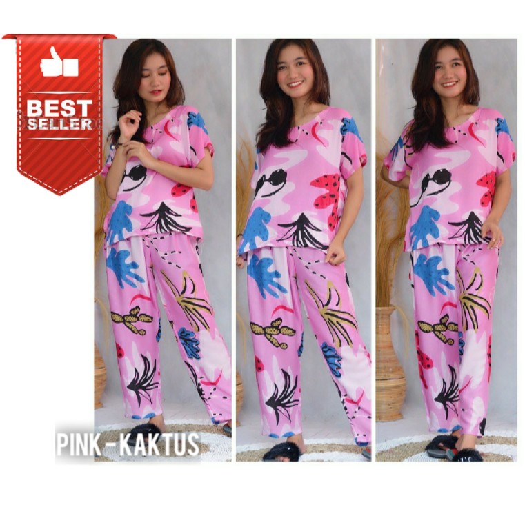 SETELAN PANJANG BALI MOTIF KAKTUSDASTER BALIBABYDOLL BALI 4