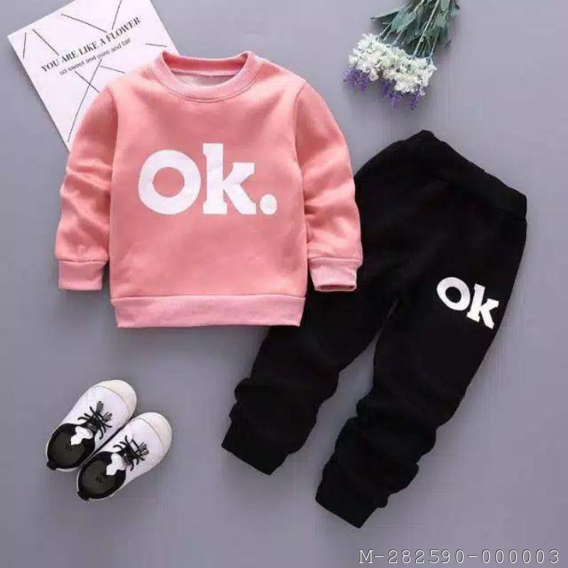 SETELAN SWEATER ANAK MOTIF OK 2