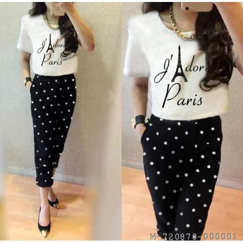 SETELAN WANITA LOVE PARIS SPANDEX