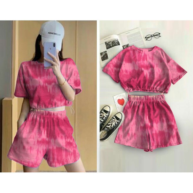 SETELAN WANITA PENDEK TIE DYE SPANDEX 3