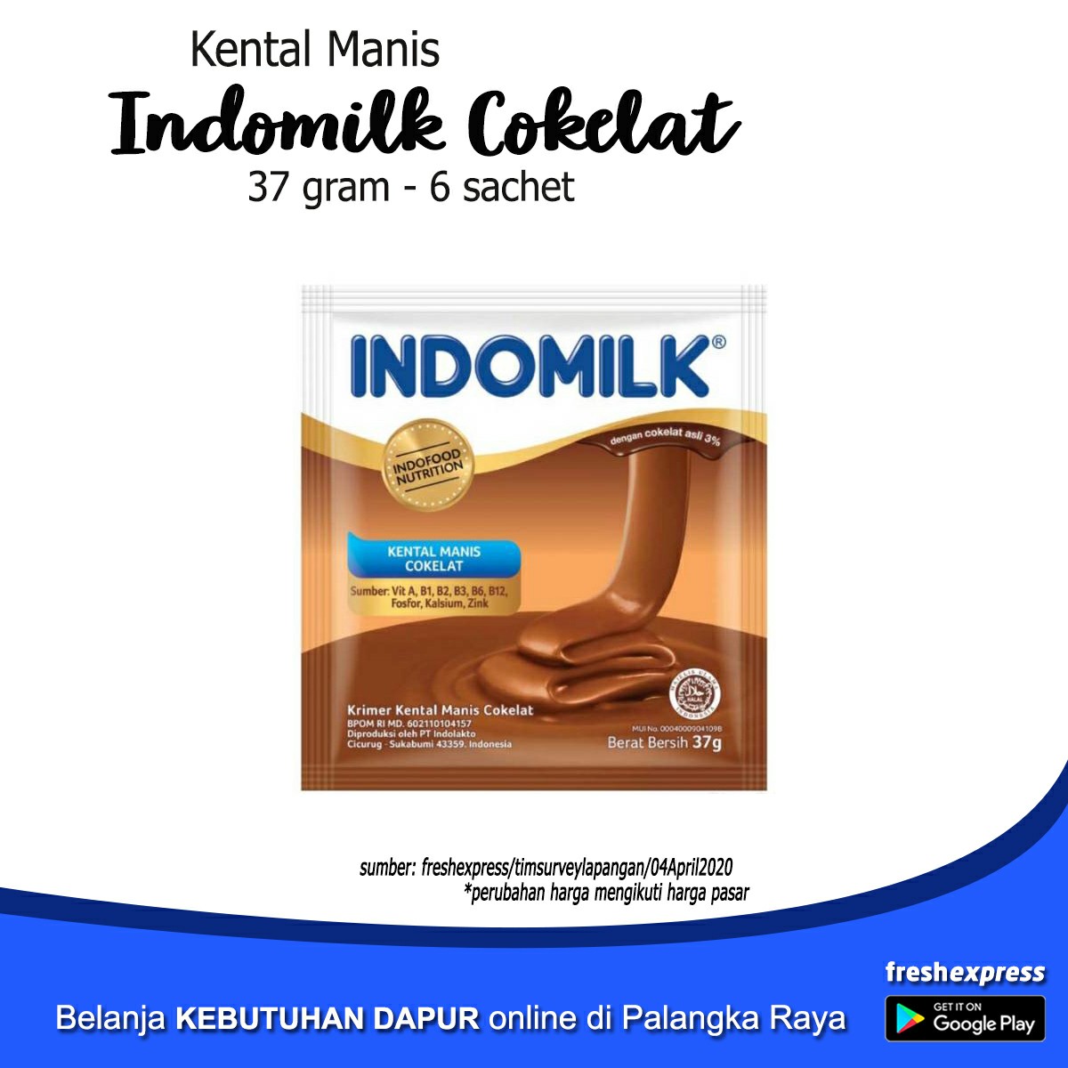 SKM Indomilk Cokelat 37 Gram - 6 Sachet