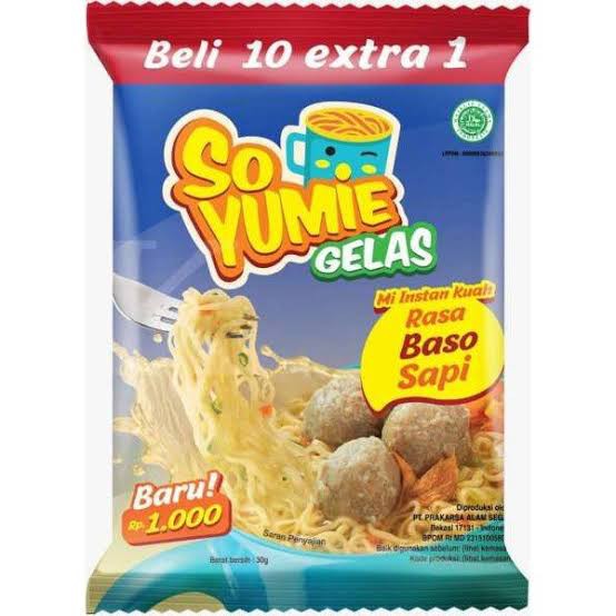 SO YUMIE GELAS RASA BASO SAPI 30G