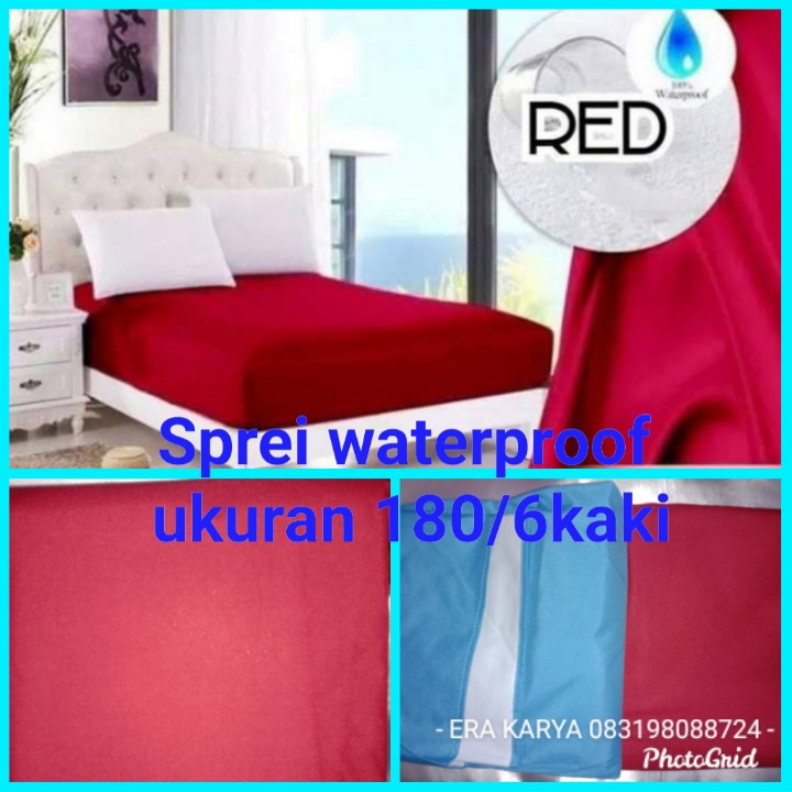 SPREI WATERPROOF UKURAN 6 KAKI  UKURAN 180X200  2