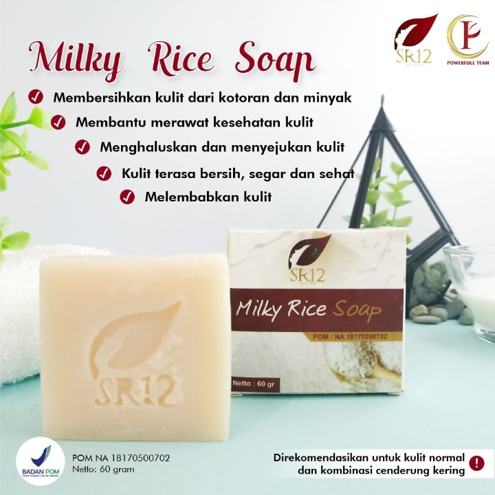 SR12 SABUN BERAS SUSU  MILKY RICE SOAP untuk Kulit Kombinasi