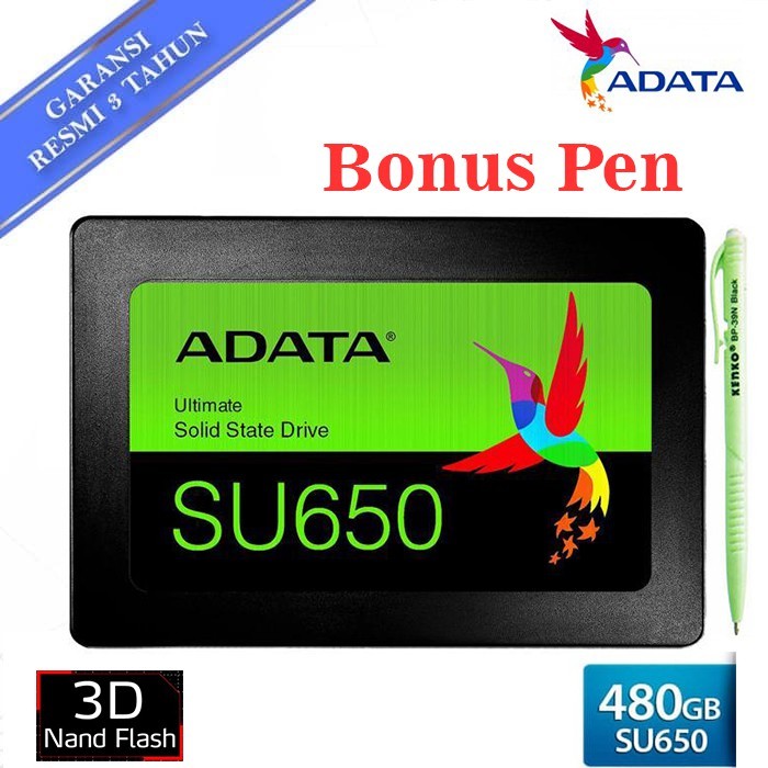 SSD Adata SU650 480GB 3D Nand Sata III