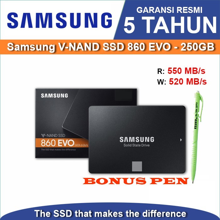 SSD Samsung 860EVO 250GB V-Nand Sata III 4