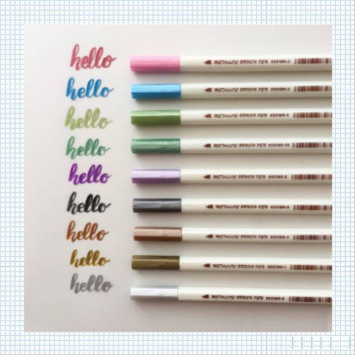 STA Brush Pen Metallic Untuk Kertas Hitam 3