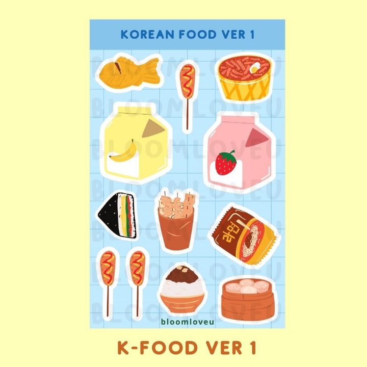 STICKER SHEET KOREAN FOOD 1 Baca Deskripsi