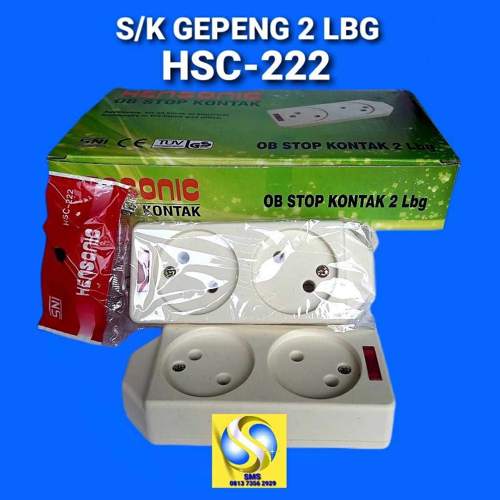 STOP KONTAK GEPENG 2 LBG HENSONIC