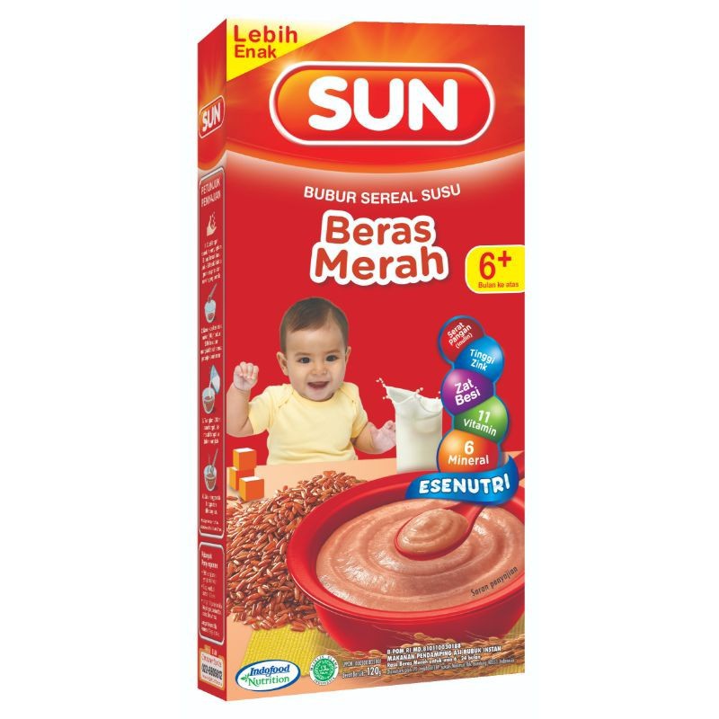 SUN BUBUR SUSU BERAS MERAH KOTAK 120 GR