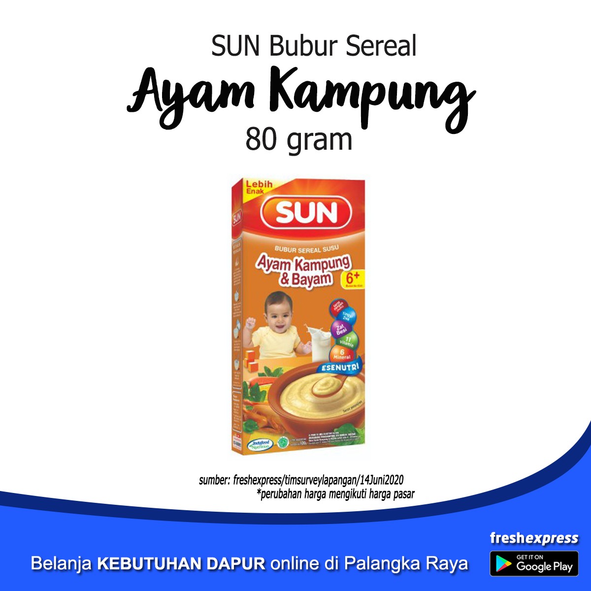 SUN Bubur Sereal Ayam Kampung 80 Gram