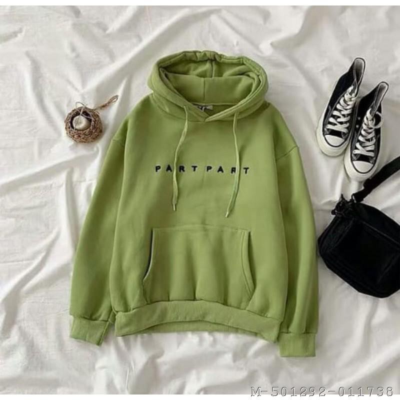 SWEATER HOODIE WANITA PART FLEECE